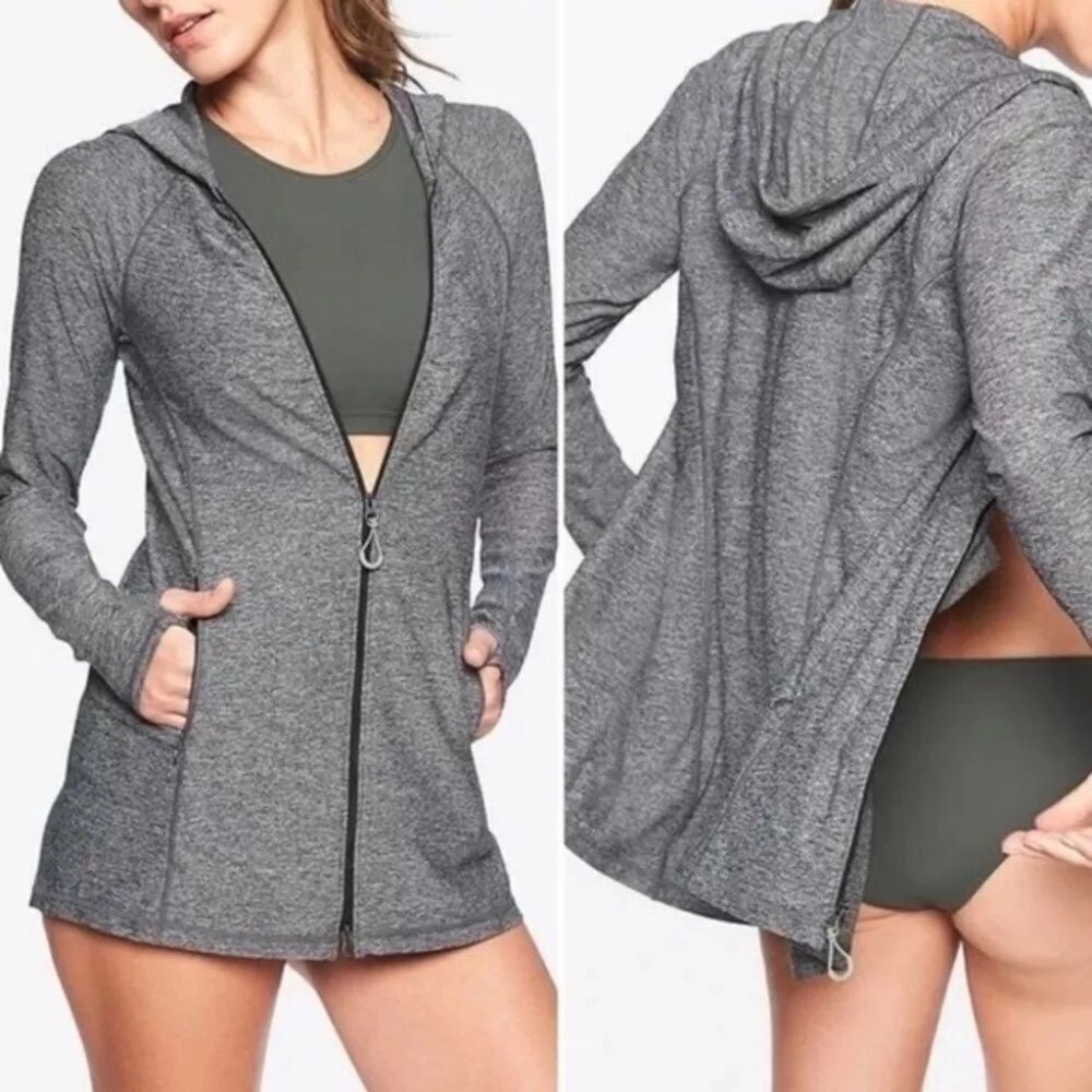 Athleta Grey Heather Vitamin Sea Lightweight Jacket Sz S‎